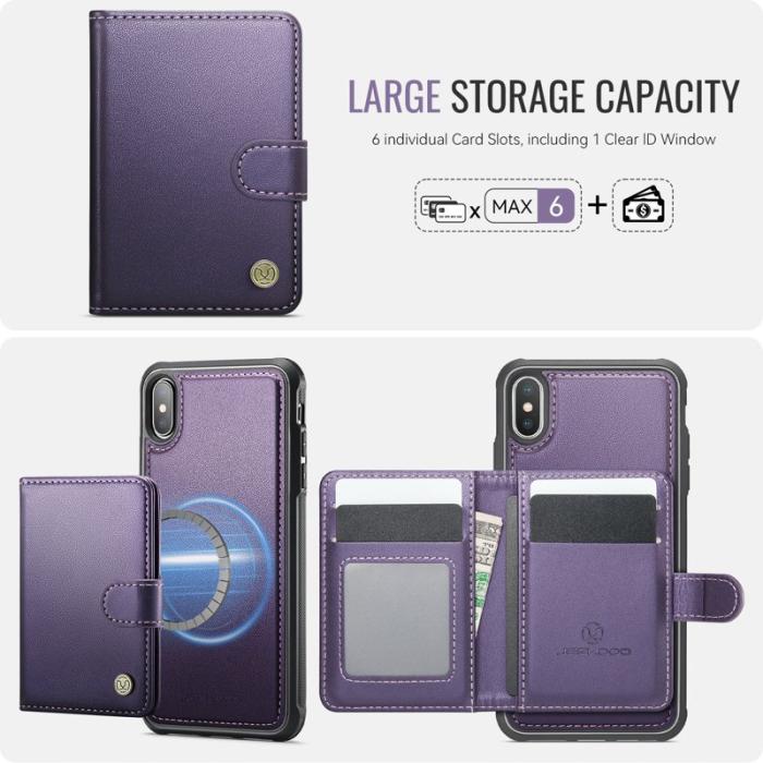 JEEHOOD - JEEHOOD J09 iPhone XS/X Skal med RFID och MagSafe - Lila