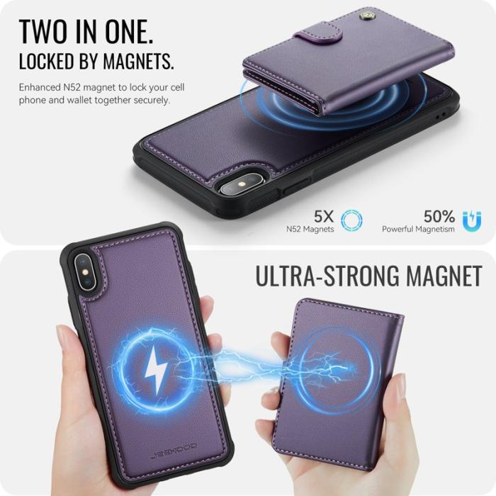 JEEHOOD - JEEHOOD J09 iPhone XS/X Skal med RFID och MagSafe - Lila