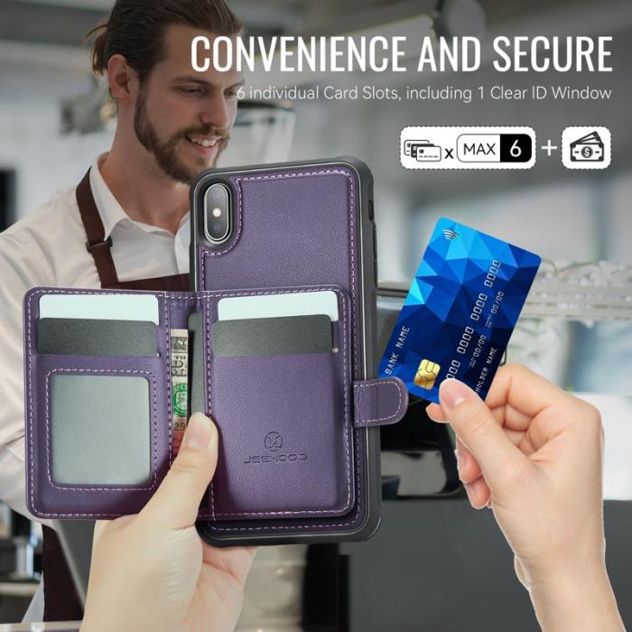 JEEHOOD - JEEHOOD J09 iPhone XS/X Skal med RFID och MagSafe - Lila