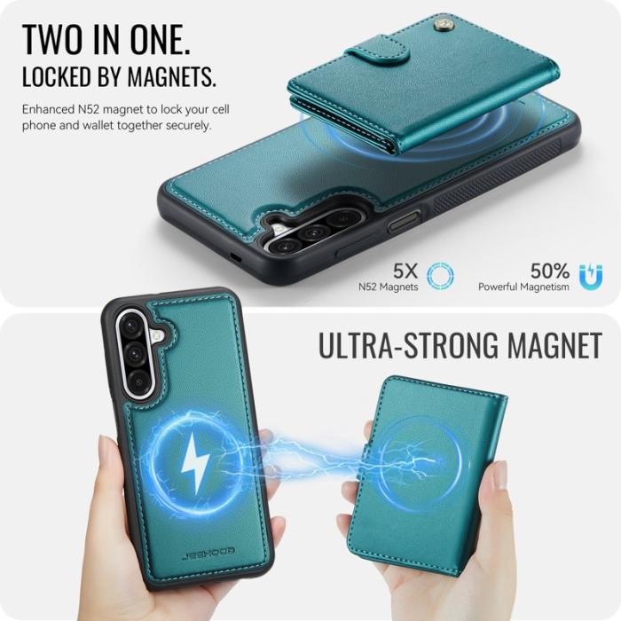 JEEHOOD - JEEHOOD J09 Samsung Galaxy A26 5G Skal RFID Läder Grön