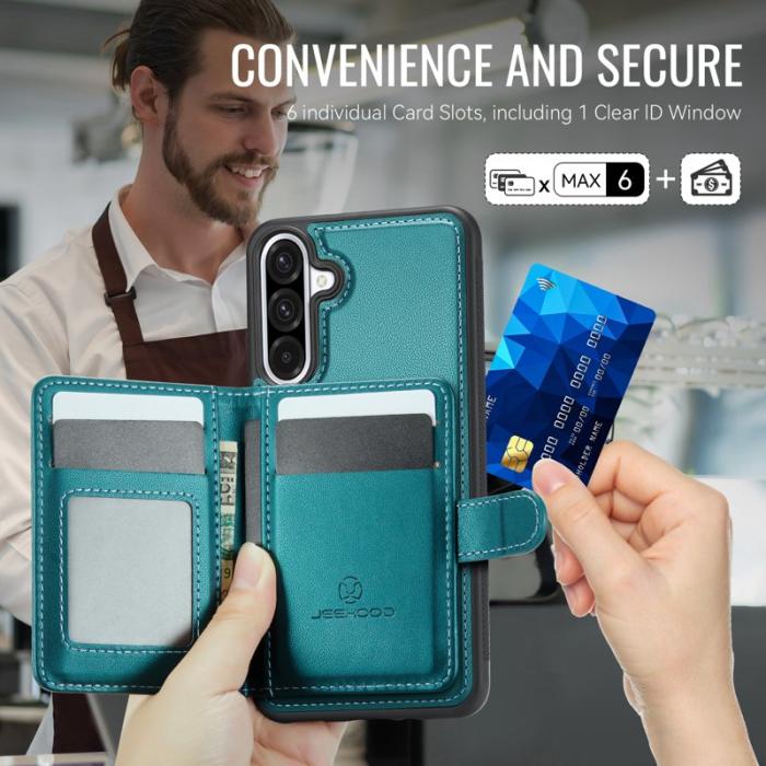 JEEHOOD - JEEHOOD J09 Samsung Galaxy A26 5G Skal RFID Läder Grön
