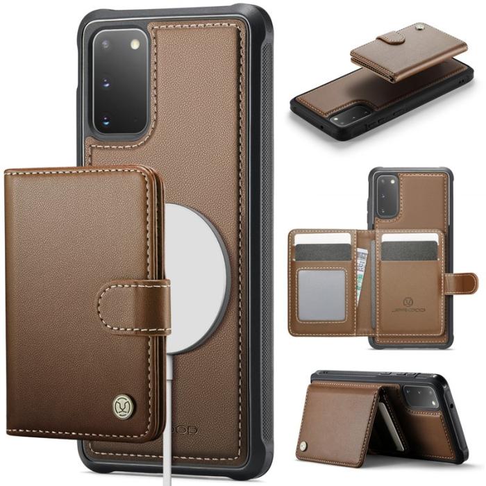 JEEHOOD - JEEHOOD J09 Samsung Galaxy S20 4G Skal RFID Läder Brun