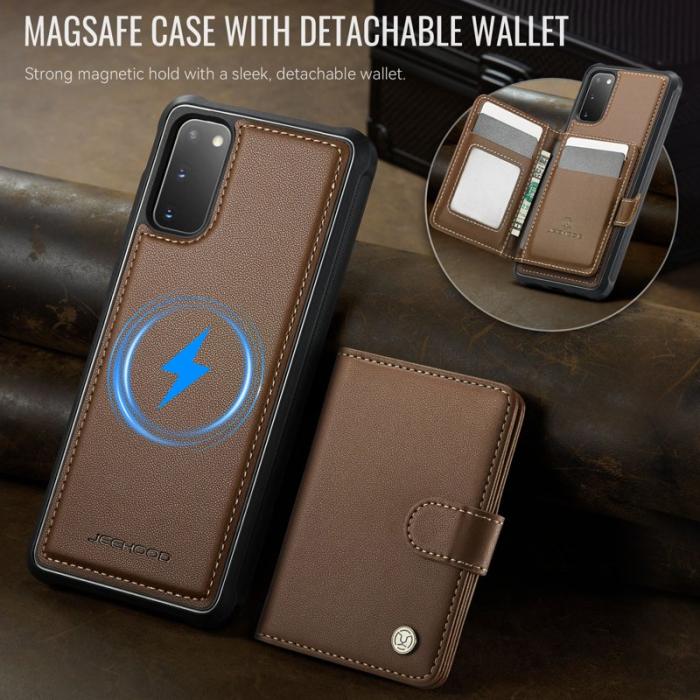 JEEHOOD - JEEHOOD J09 Samsung Galaxy S20 4G Skal RFID Läder Brun