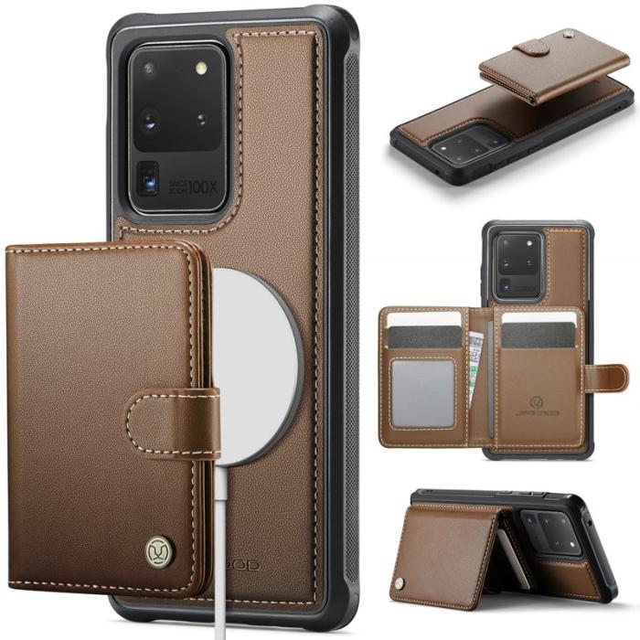 JEEHOOD - JEEHOOD J09 Samsung Galaxy S20 Ultra Skal RFID Läder Brun