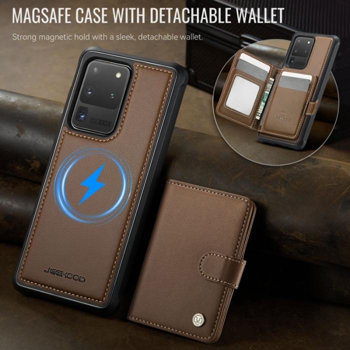 JEEHOOD - JEEHOOD J09 Samsung Galaxy S20 Ultra Skal RFID Läder Brun