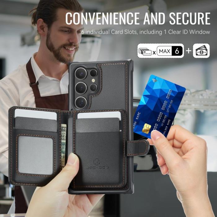 JEEHOOD - JEEHOOD J09 Samsung Galaxy S24 Ultra Skal RFID Läder Svart