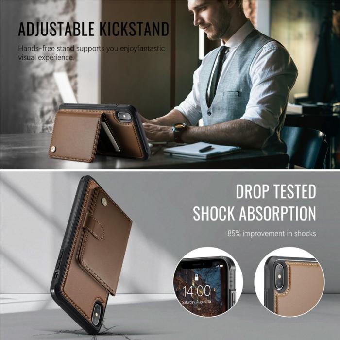 JEEHOOD - JEEHOOD J09 Skal för iPhone XS/X - RFID Blocker - Brun