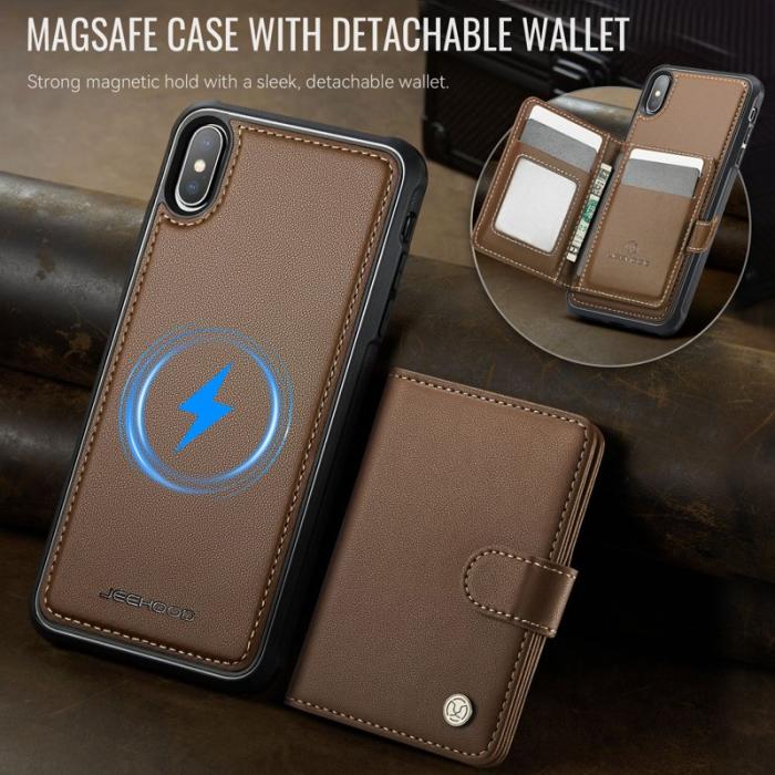 JEEHOOD - JEEHOOD J09 Skal för iPhone XS/X - RFID Blocker - Brun