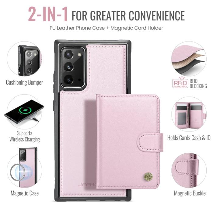 JEEHOOD - JEEHOOD J09 Skal för Samsung Galaxy Note20 RFID Skydd - Rosa
