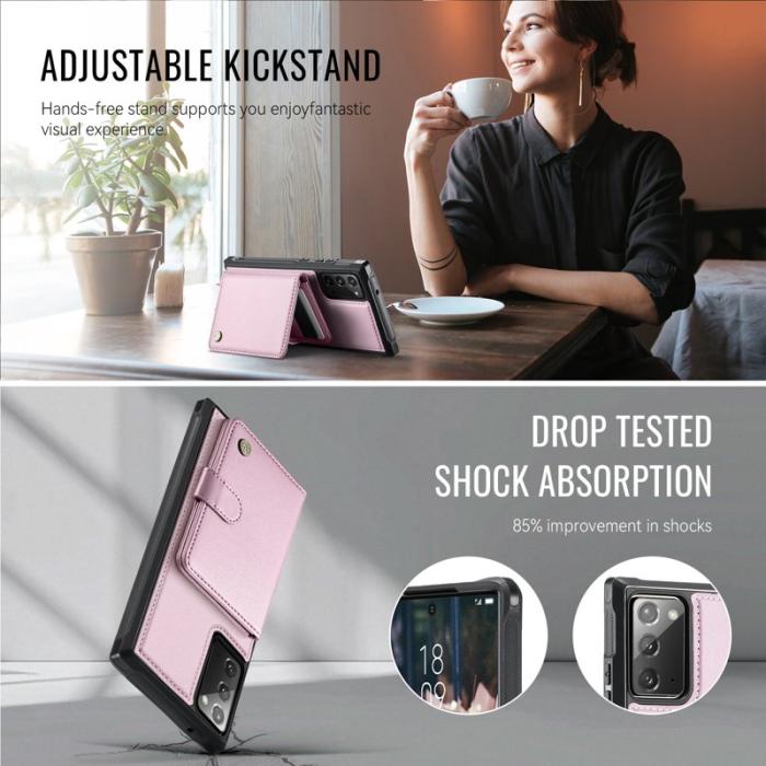 JEEHOOD - JEEHOOD J09 Skal för Samsung Galaxy Note20 RFID Skydd - Rosa