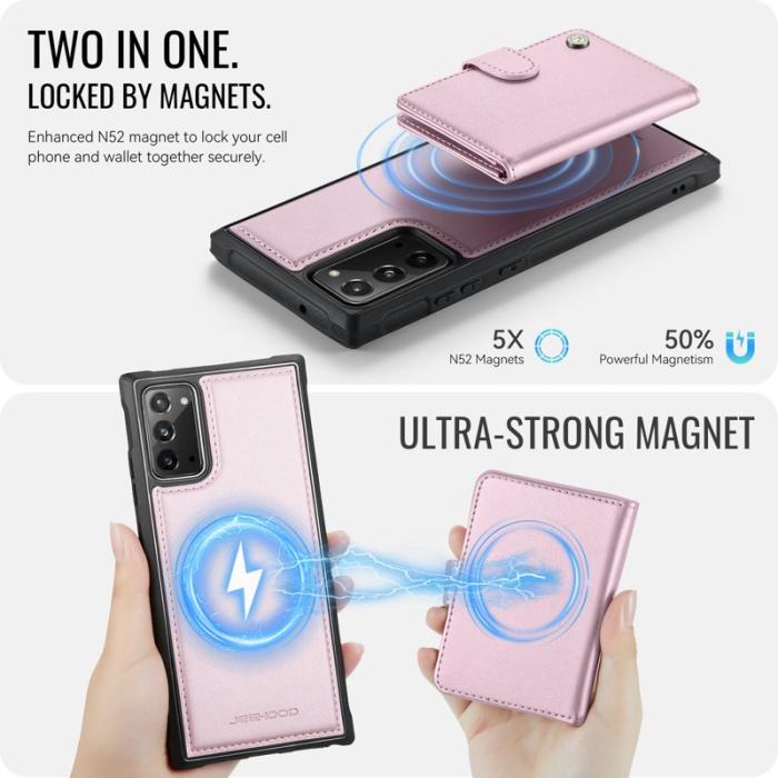 JEEHOOD - JEEHOOD J09 Skal för Samsung Galaxy Note20 RFID Skydd - Rosa