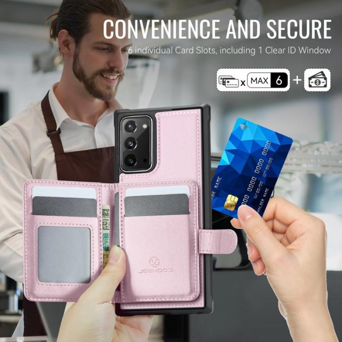 JEEHOOD - JEEHOOD J09 Skal för Samsung Galaxy Note20 RFID Skydd - Rosa