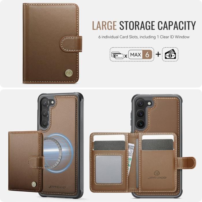JEEHOOD - JEEHOOD J09 Skal för Samsung Galaxy S23+ RFID Läder Brun