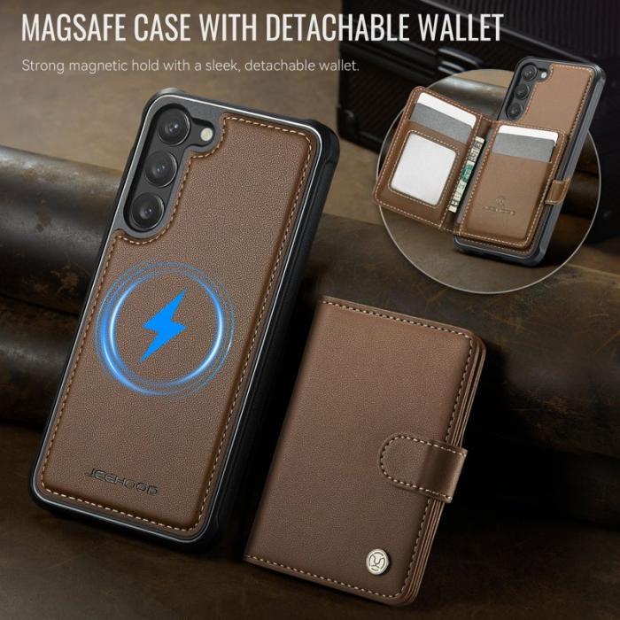 JEEHOOD - JEEHOOD J09 Skal för Samsung Galaxy S23+ RFID Läder Brun