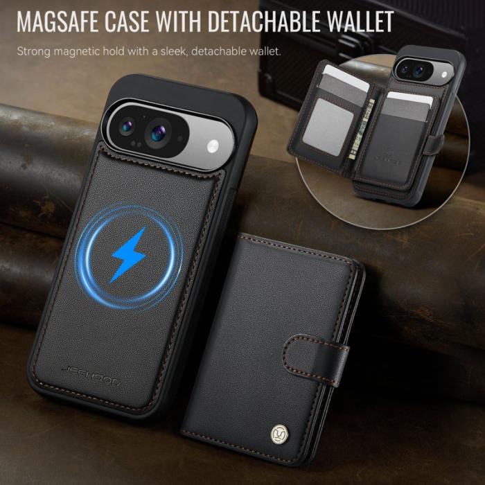 JEEHOOD - JEEHOOD J09 Skal till Google Pixel 9 Pro RFID Läder Svart