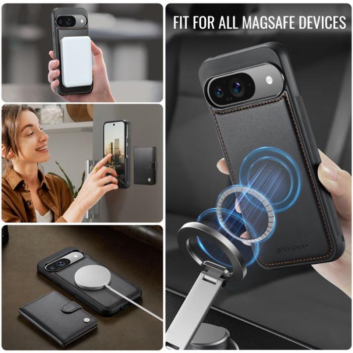 JEEHOOD - JEEHOOD J09 Skal till Google Pixel 9 Pro RFID Läder Svart