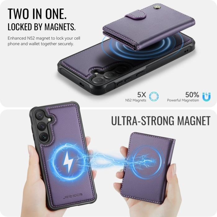 JEEHOOD - JEEHOOD J09 Skal till Samsung Galaxy S25 - Lila, RFID-blockerande