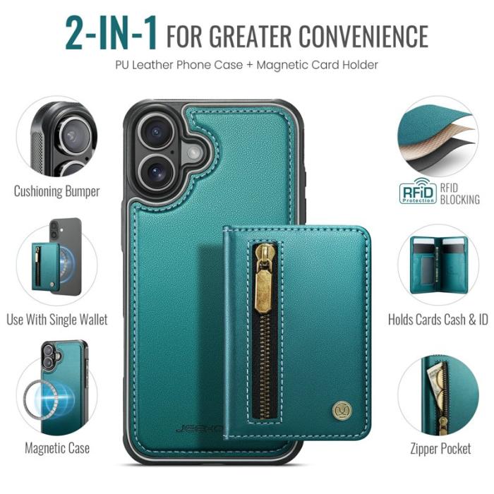 JEEHOOD - JEEHOOD J12 iPhone 17 Skal Magnetiskt Fodral Grön