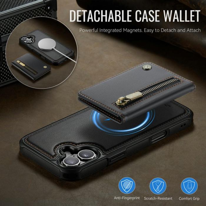 JEEHOOD - JEEHOOD J12 iPhone 17 Skal Magnetiskt Fodral Läder Svart