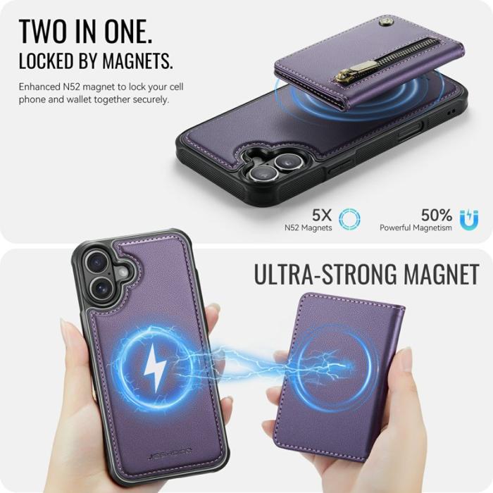 JEEHOOD - JEEHOOD J12 iPhone 17 Skal Magnetiskt Fodral Lila