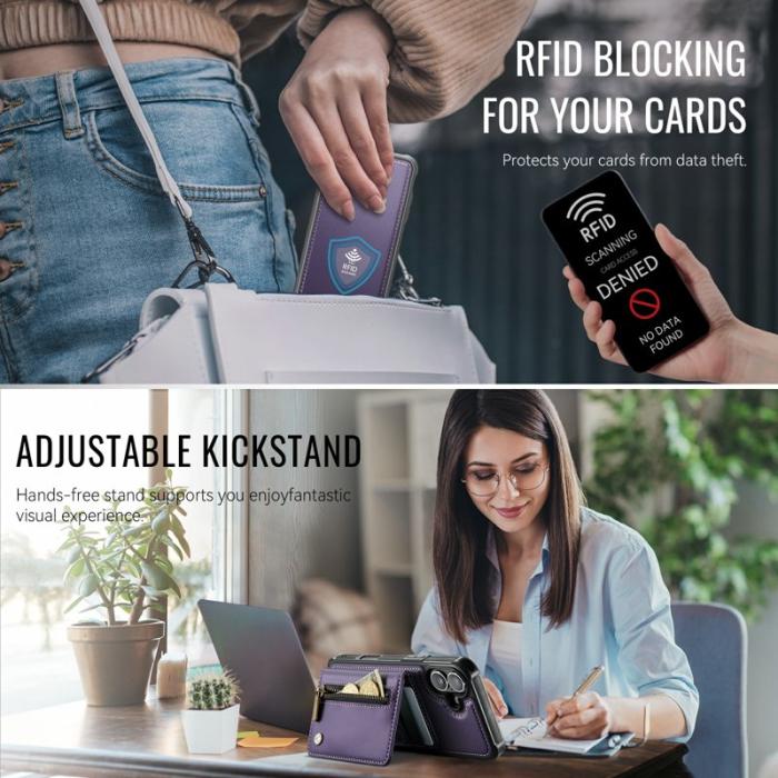 JEEHOOD - JEEHOOD J12 iPhone 17 Skal Magnetiskt Fodral Lila