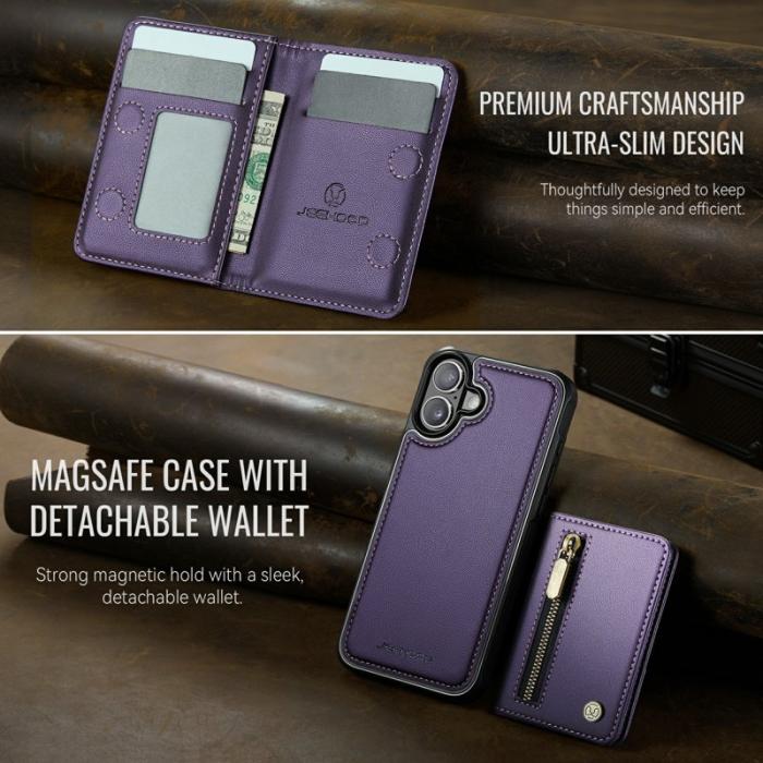 JEEHOOD - JEEHOOD J12 iPhone 17 Skal Magnetiskt Fodral Lila