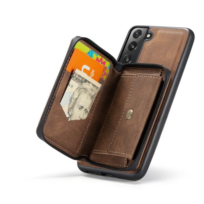 JEEHOOD - JEEHOOD Magnetic Wallet Case Samsung Galaxy S21 FE - Brun