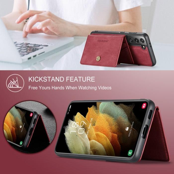 JEEHOOD - JEEHOOD Magnetic Wallet Skal för Samsung Galaxy S22+ 5G - Röd