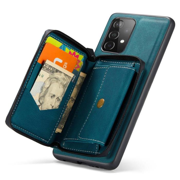 JEEHOOD - JEEHOOD Samsung Galaxy A33 5G Fodral Zipper Wallet Blå