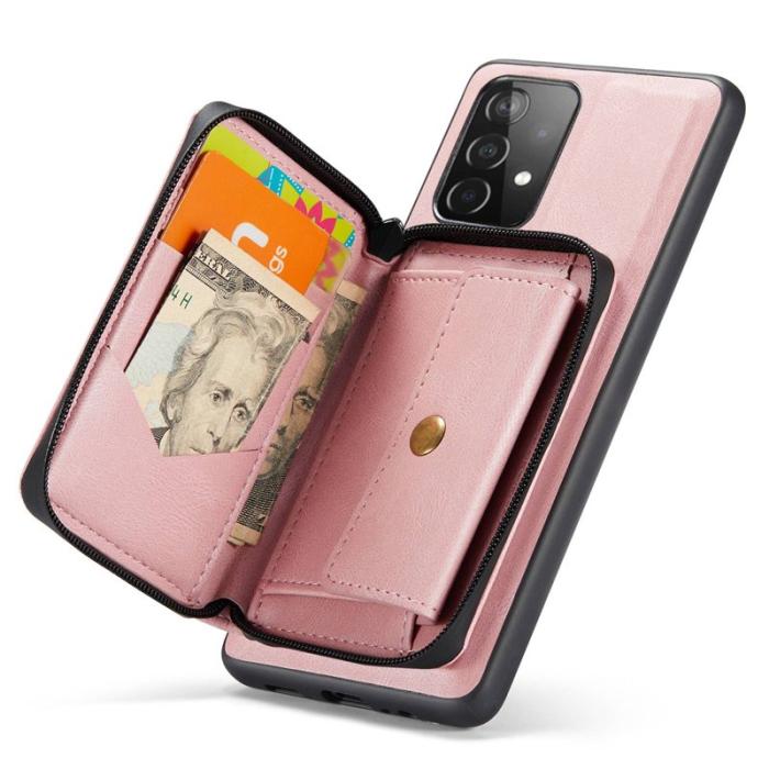 JEEHOOD - JEEHOOD Samsung Galaxy A33 5G Fodral Zipper Wallet Rosa
