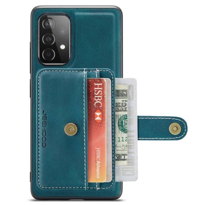 JEEHOOD - JEEHOOD Samsung Galaxy A33 5G Skal Läder Blå 2-i-1 RFID Blocking