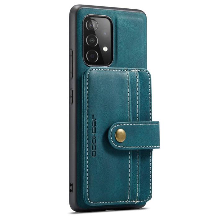 JEEHOOD - JEEHOOD Samsung Galaxy A33 5G Skal Läder Blå 2-i-1 RFID Blocking