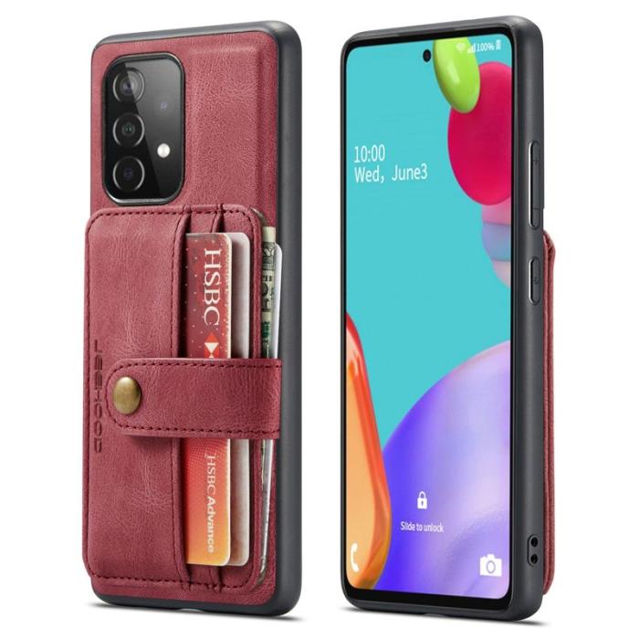 JEEHOOD - JEEHOOD Samsung Galaxy A52 4G/5G Fodral Läder Röd