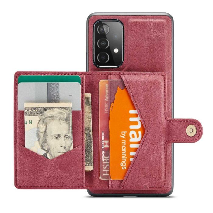 JEEHOOD - JEEHOOD Samsung Galaxy A53 5G Skal 2-i-1 Plånbok Röd