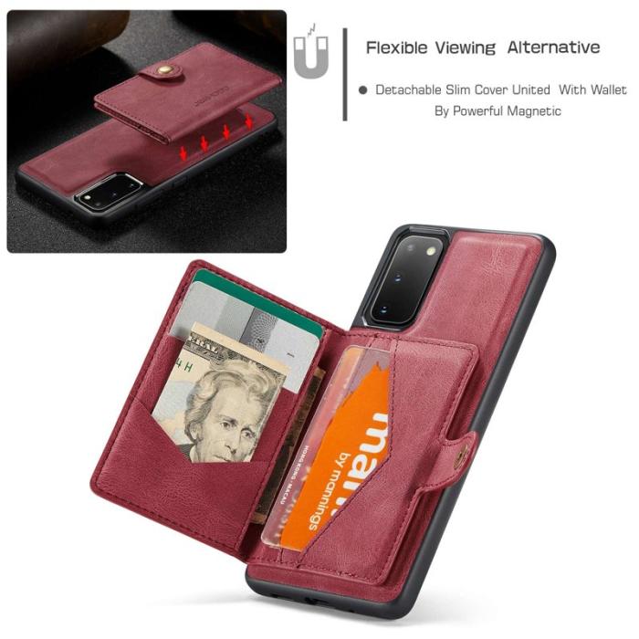 JEEHOOD - JEEHOOD Samsung Galaxy S20 Fodral Detachable Röd