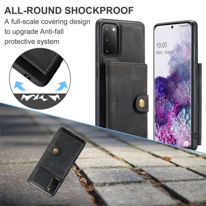 JEEHOOD - JEEHOOD Samsung Galaxy S20 Fodral Detachable Wallet Svart