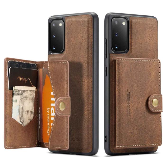 JEEHOOD - JEEHOOD Samsung Galaxy S20 Fodral med avtagbar kickstand Brun