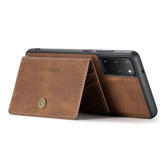 JEEHOOD - JEEHOOD Samsung Galaxy S20 Plus Fodral 2-i-1 PU Läder Brun