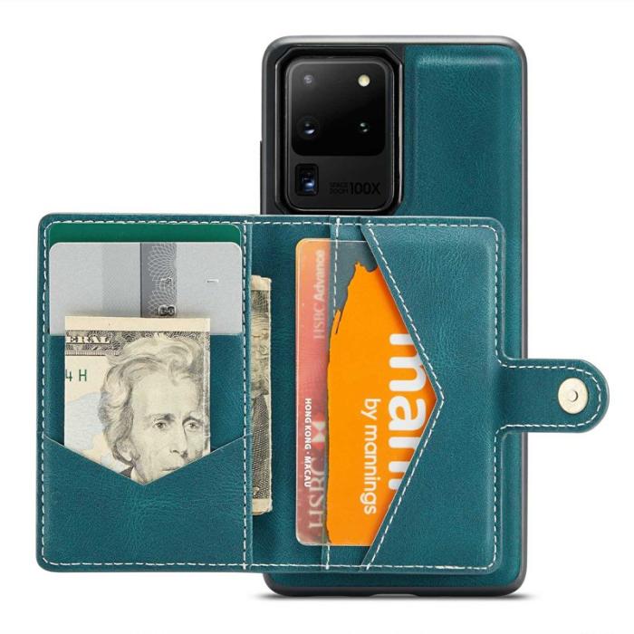 JEEHOOD - JEEHOOD Samsung Galaxy S20 Ultra Fodral Läder Grön