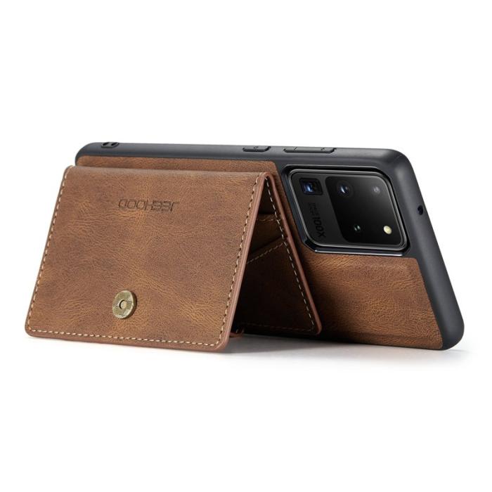 JEEHOOD - JEEHOOD Samsung Galaxy S20 Ultra Fodral Läder Magnetisk Brun