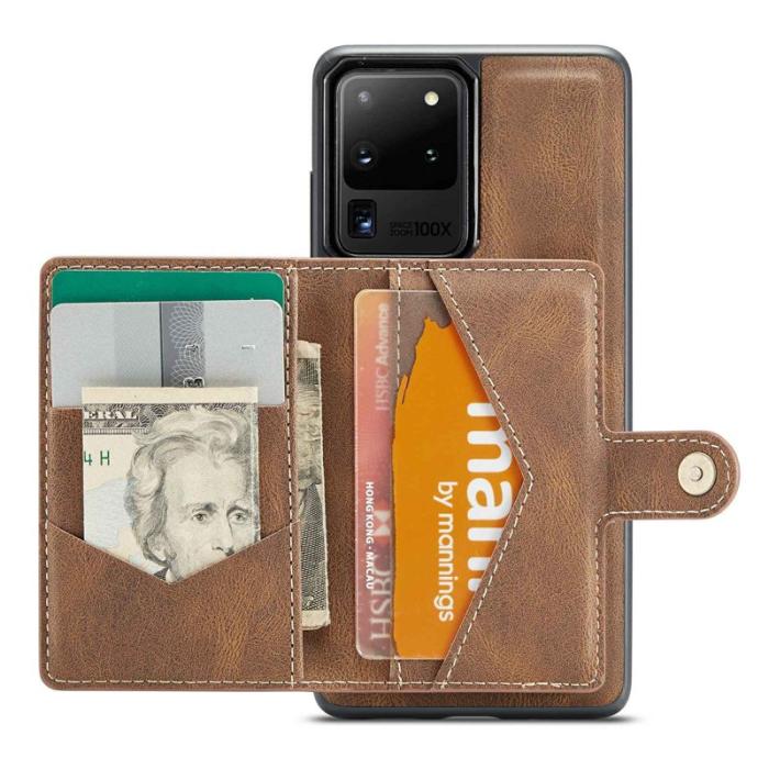 JEEHOOD - JEEHOOD Samsung Galaxy S20 Ultra Fodral Läder Magnetisk Brun