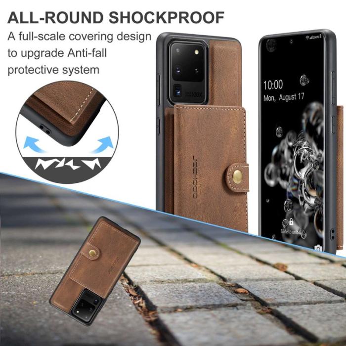 JEEHOOD - JEEHOOD Samsung Galaxy S20 Ultra Fodral Läder Magnetisk Brun