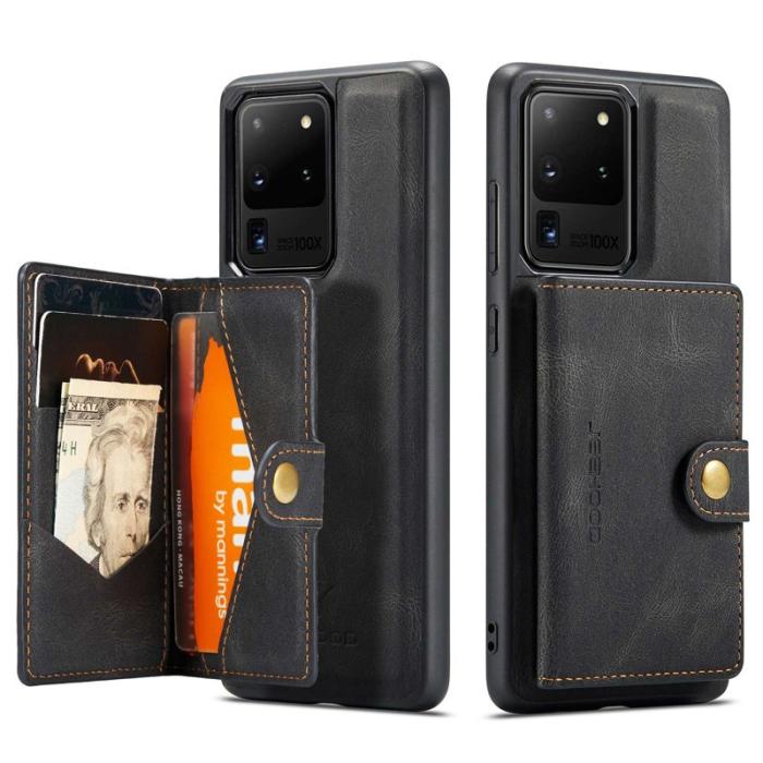JEEHOOD - JEEHOOD Samsung Galaxy S20 Ultra Fodral Läder Svart