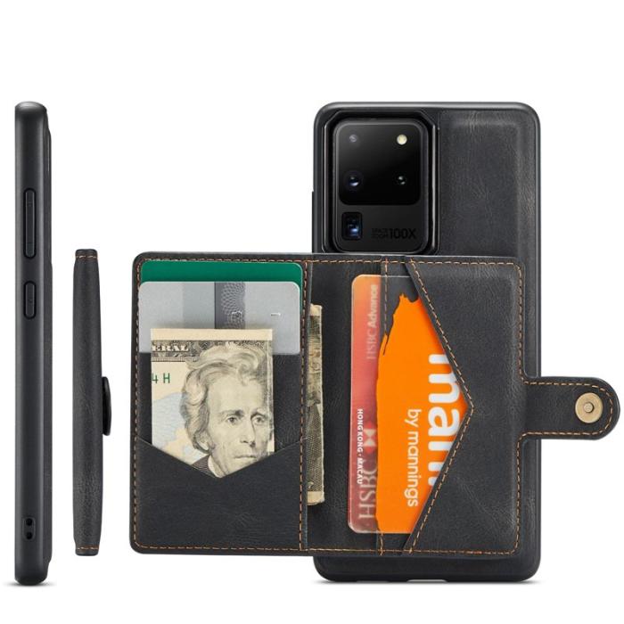 JEEHOOD - JEEHOOD Samsung Galaxy S20 Ultra Fodral Läder Svart
