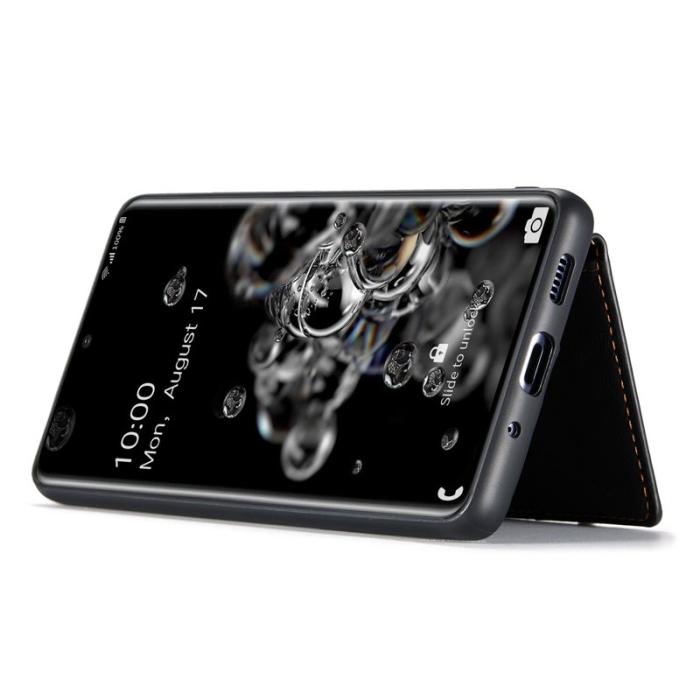JEEHOOD - JEEHOOD Samsung Galaxy S20 Ultra Fodral Läder Svart