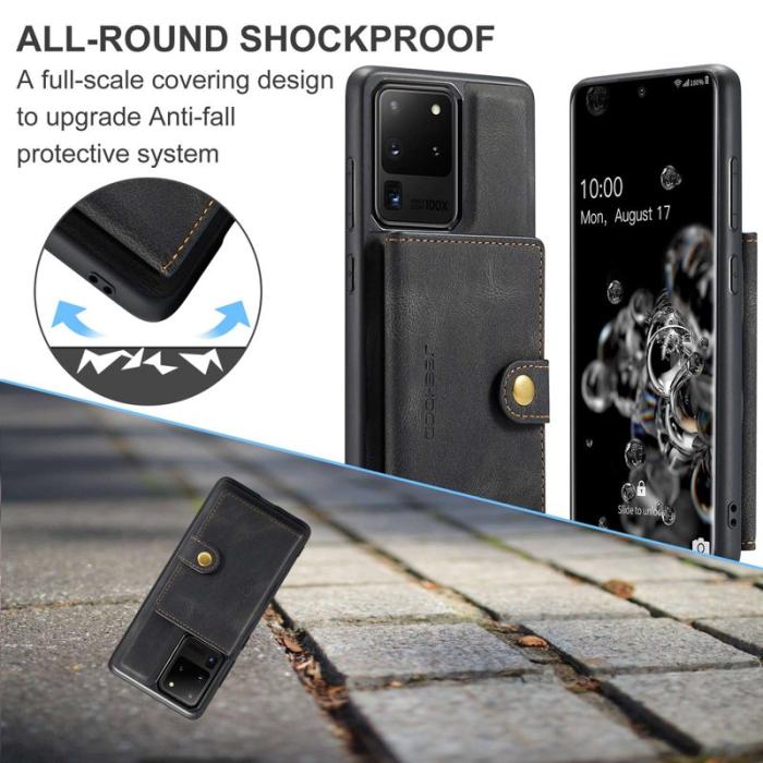 JEEHOOD - JEEHOOD Samsung Galaxy S20 Ultra Fodral Läder Svart