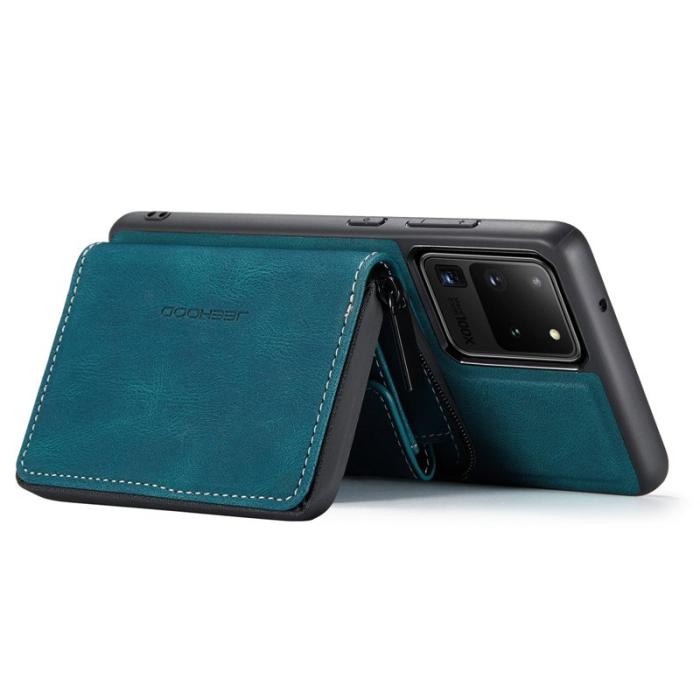 JEEHOOD - JEEHOOD Samsung Galaxy S20 Ultra Fodral Zipper Wallet Blå