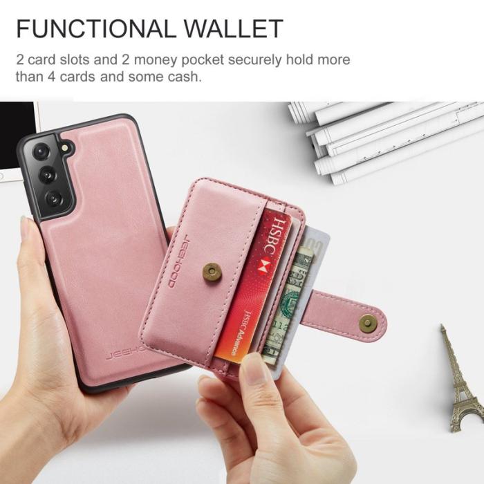 JEEHOOD - JEEHOOD Samsung Galaxy S21 FE 5G Fodral RFID Skydd Pink