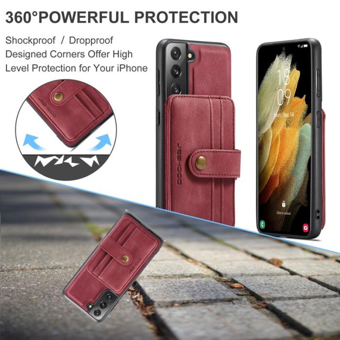 JEEHOOD - JEEHOOD Samsung Galaxy S22+ Fodral RFID Blocker Röd