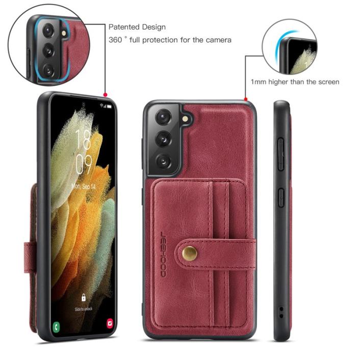 JEEHOOD - JEEHOOD Samsung Galaxy S22+ Fodral RFID Blocker Röd